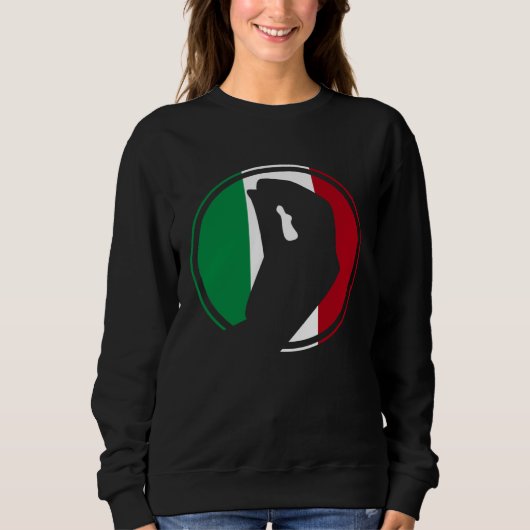 Italy Flag Italian Roots Humor  Italian Hand Gestu スウェットシャツ (正面)
