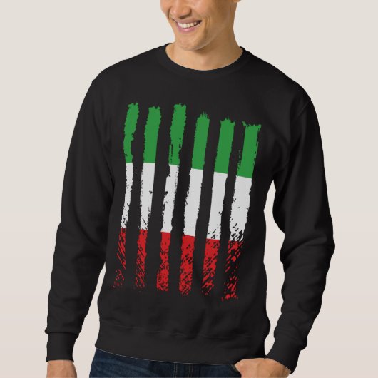 Italy flag love proud Italian people BACKPRINT スウェットシャツ (正面)