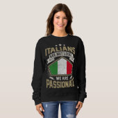 Italy Flag Passionate Italians Girls & Women スウェットシャツ (正面フル)