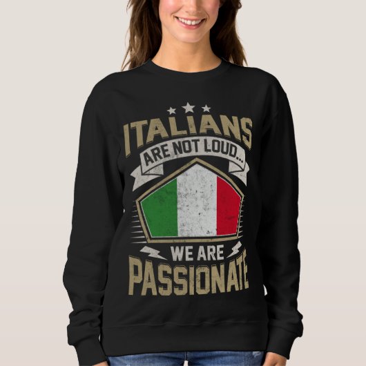 Italy Flag Passionate Italians Girls & Women スウェットシャツ (正面)