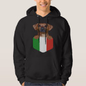 Italy Flag Rhodesian Ridgeback Dog In Pocket パーカ (正面)