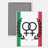 italy flag sapphic pride symbol rectangle マグネット (正面/裏面)