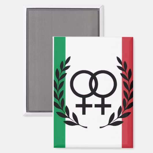 italy flag sapphic pride symbol rectangle マグネット (正面/裏面)