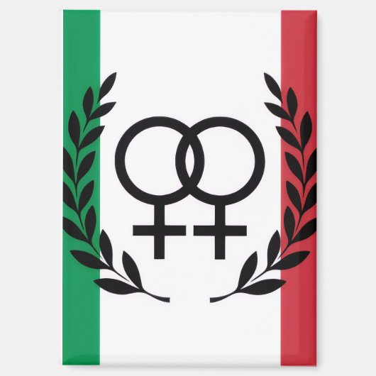 italy flag sapphic pride symbol rectangle マグネット (正面)