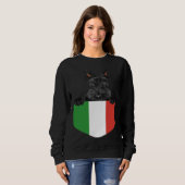 Italy Flag Scottish Terrier Dog In Pocket スウェットシャツ (正面フル)