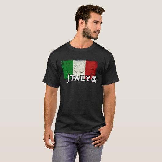 Italy Flag Soccer Fans Love Their Italian Football Tシャツ (正面フル)