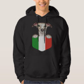 Italy Flag Whippet Dog In Pocket パーカ (正面)