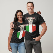 Italy Flag Whippet Dog In Pocket Tシャツ (ユニセックス)