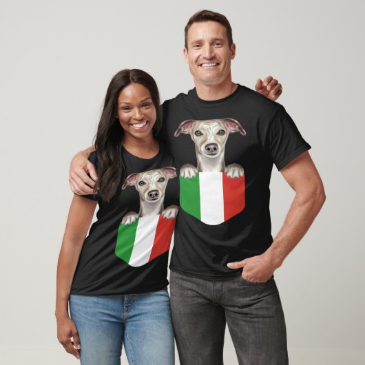 Italy Flag Whippet Dog In Pocket Tシャツ (ユニセックス)