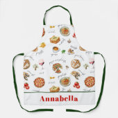 Italy Fun Food Chef Colorful エプロン (正面)