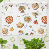 Italy Fun Food Chef Colorful キッチンタオル (折り畳み)