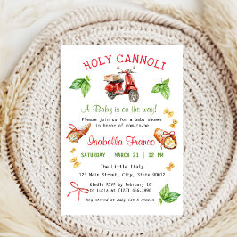 Italy Fun Holy Cannoli Baby Shower Invitation 招待状