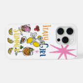 Italy Girl Summer Retro Mediterranean Lemon Gelato iPhoneケース (裏面横)