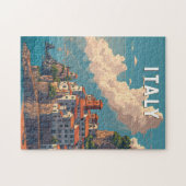 Italy Illustration Travel Art Vintage ジグソーパズル (横)