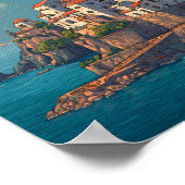 Italy Illustration Travel Art Vintage ポスター (角)