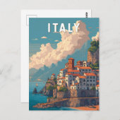 Italy Illustration Travel Art Vintage ポストカード (正面/裏面)