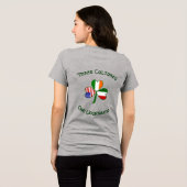 Italy Ireland USA Shamrock Flag Personalized Name トライブレンドＴシャツ (裏面全面)