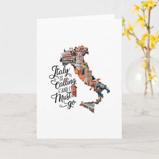 Italy Is Calling And I Must Go - Italy Vacation Tr カード (黄色い花)