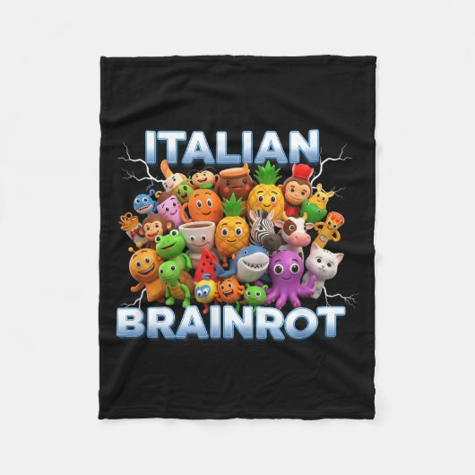 Italy Italian Brainrot Funny Meme Characters Trend フリースブランケット (正面)