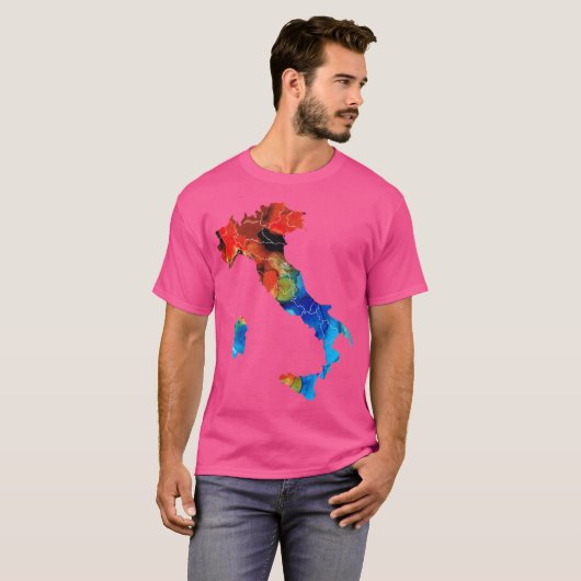 Italy Italian Map By Sharon Cummings funny Tシャツ (正面フル)