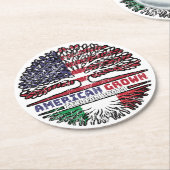 Italy Italian US American USA United States Tree ラウンドペーパーコースター (アングル)