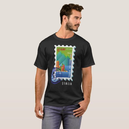 Italy Lake Como Stamp Italophile Souvenir Tシャツ (正面フル)
