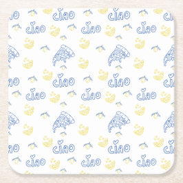 Italy Lover– Ciao Italian Vibes スクエアペーパーコースター