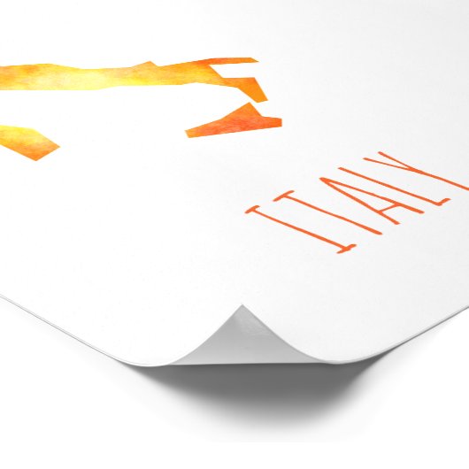 Italy Map ポスター (角)