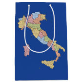 Italy Map Gift Bag – Colorful Regional Design ミディアムペーパーバッグ (正面)