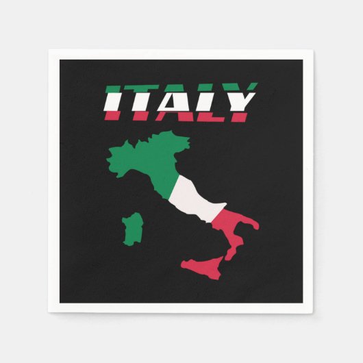 Italy Map Italian Italia スタンダードカクテルナプキン (正面)