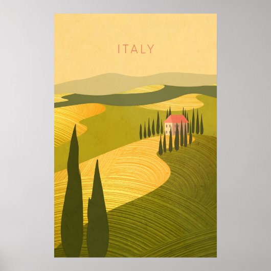 Italy Minimal Travel Poster ポスター (正面)