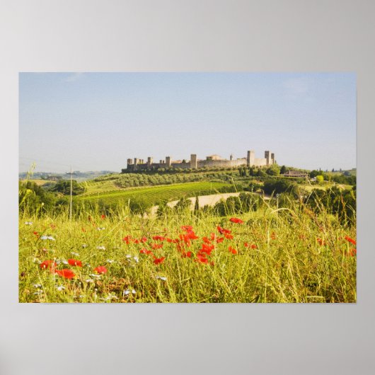 Italy, Monteriggioni, Field View of ポスター (正面)