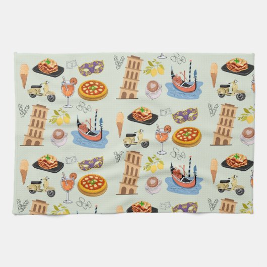 Italy Perfect Vacation キッチンタオル (横)