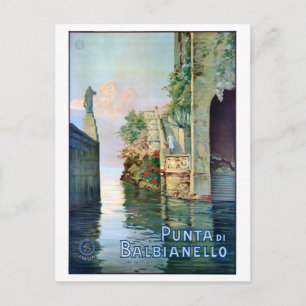 Italy Punta di Balbianello Restored Vintage Poster ポストカード