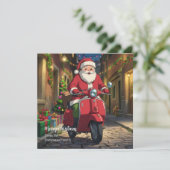 Italy Rome Santa Claus Vespa Christmas  シーズンカード (スタンド正面)
