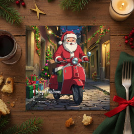 Italy Rome Santa Claus Vespa Christmas  シーズンカード