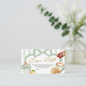 Italy Sage Green Coquette Stripes Diaper Raffle エンクロージャーカード (スタンド正面)