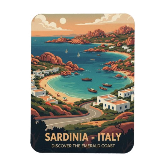Italy Sardinia Postcard マグネット (縦)