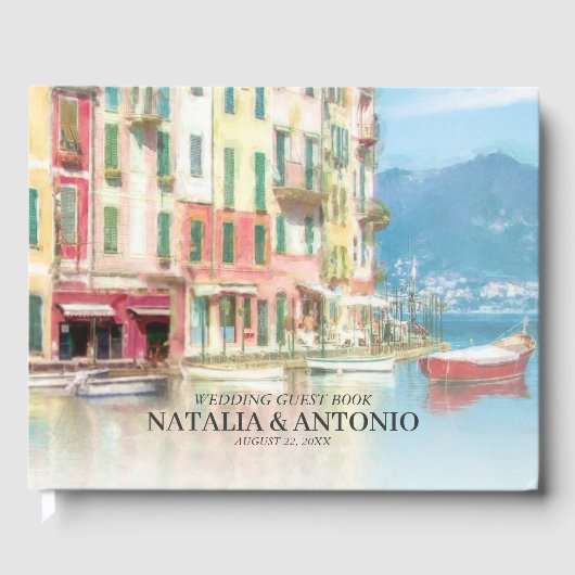 Italy Sea | ポルトフィーノの水彩結婚式 ゲストブック (正面)