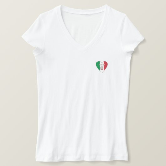 Italy Souvenir ITALIA BANDERA nacional en corazón Tシャツ (デザイン正面)
