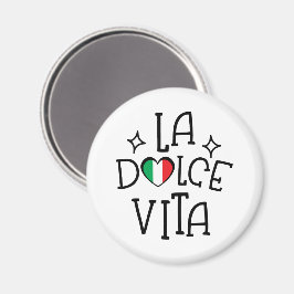 Italy Souvenir La Dolce Vita Heart Flag マグネット