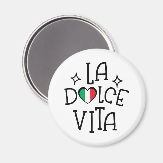 Italy Souvenir La Dolce Vita Heart Flag マグネット (正面/裏面)