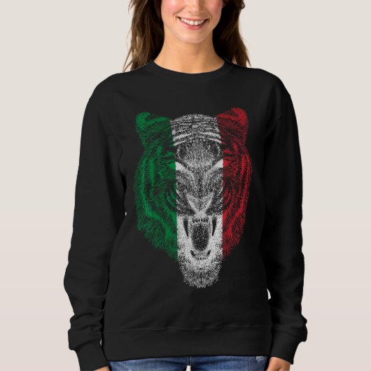 Italy Tiger Italian Flag Tiger スウェットシャツ (正面)