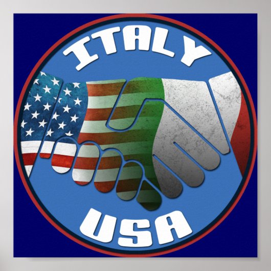 Italy USA Friendship Poster ポスター (正面)
