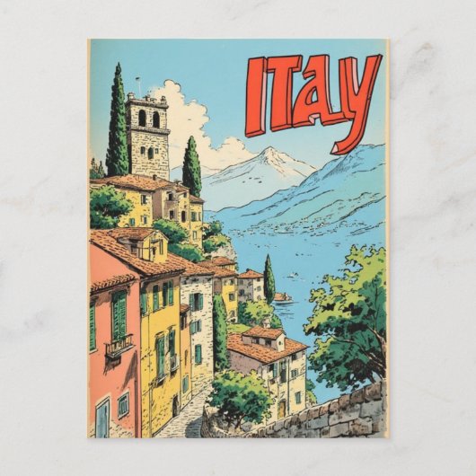 ITALY VINTAGE TRAVEL POSTCARD ポストカード (正面)