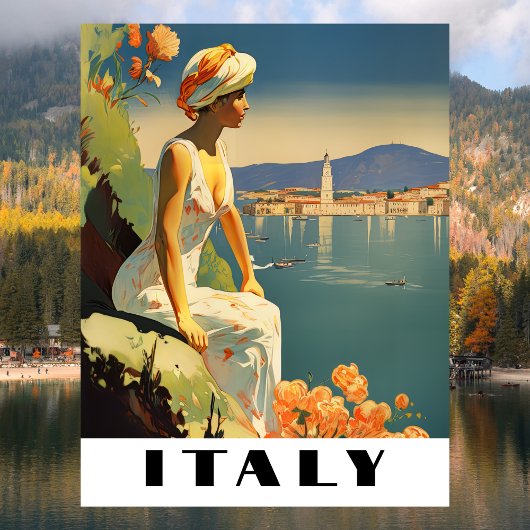 Italy Vintage Travel Romantic Mediterranean ポストカード