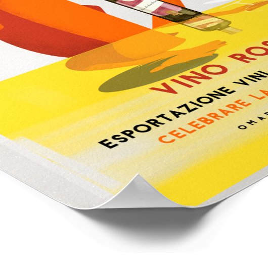 italy Vintage wine poster  ポスター (角)