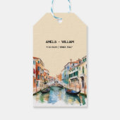 Italy Watercolor Romantic Destination Wedding ギフトタグ (裏面)