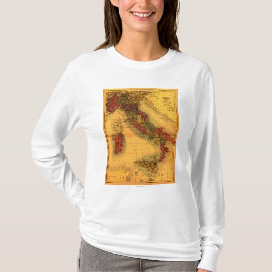 ItalyPanoramic MapItaly Tシャツ (正面)