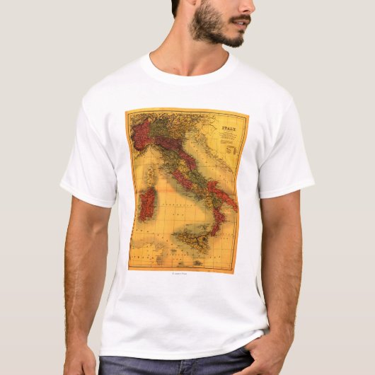 ItalyPanoramic MapItaly Tシャツ (正面)